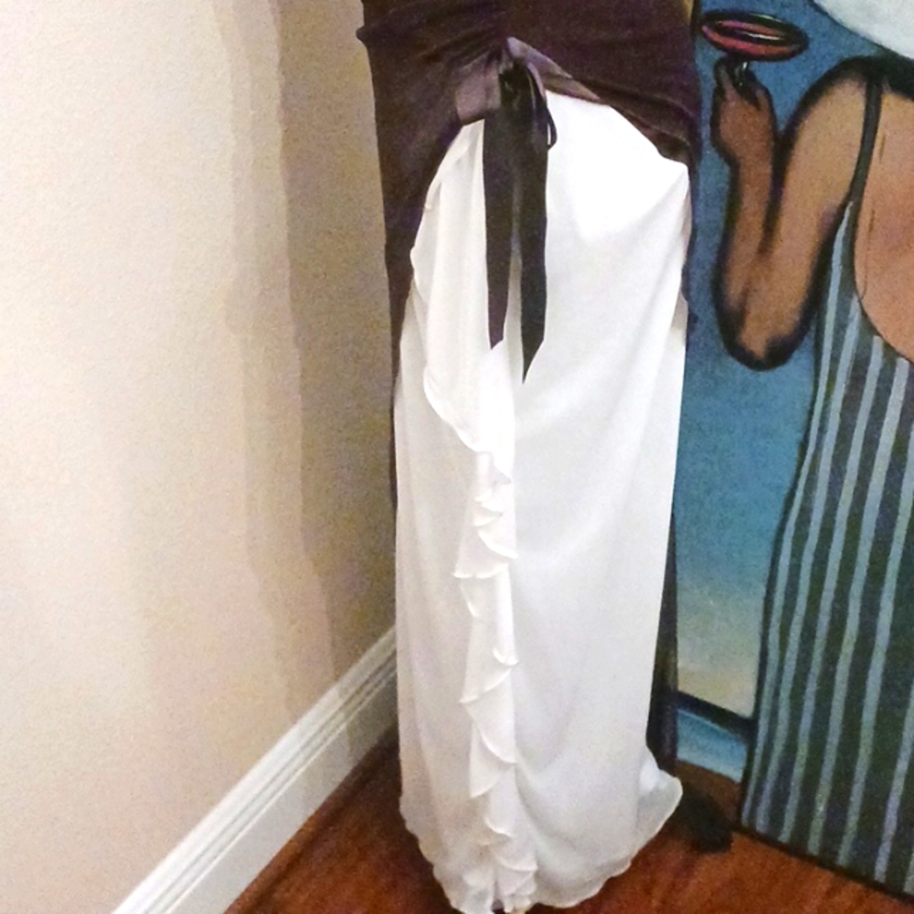 Taboo Rhinestone Brown Ruffle Dress - Picture 7 of 11